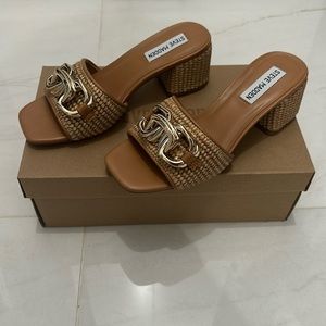 Steven Madden Santana Raffia Block-Heel